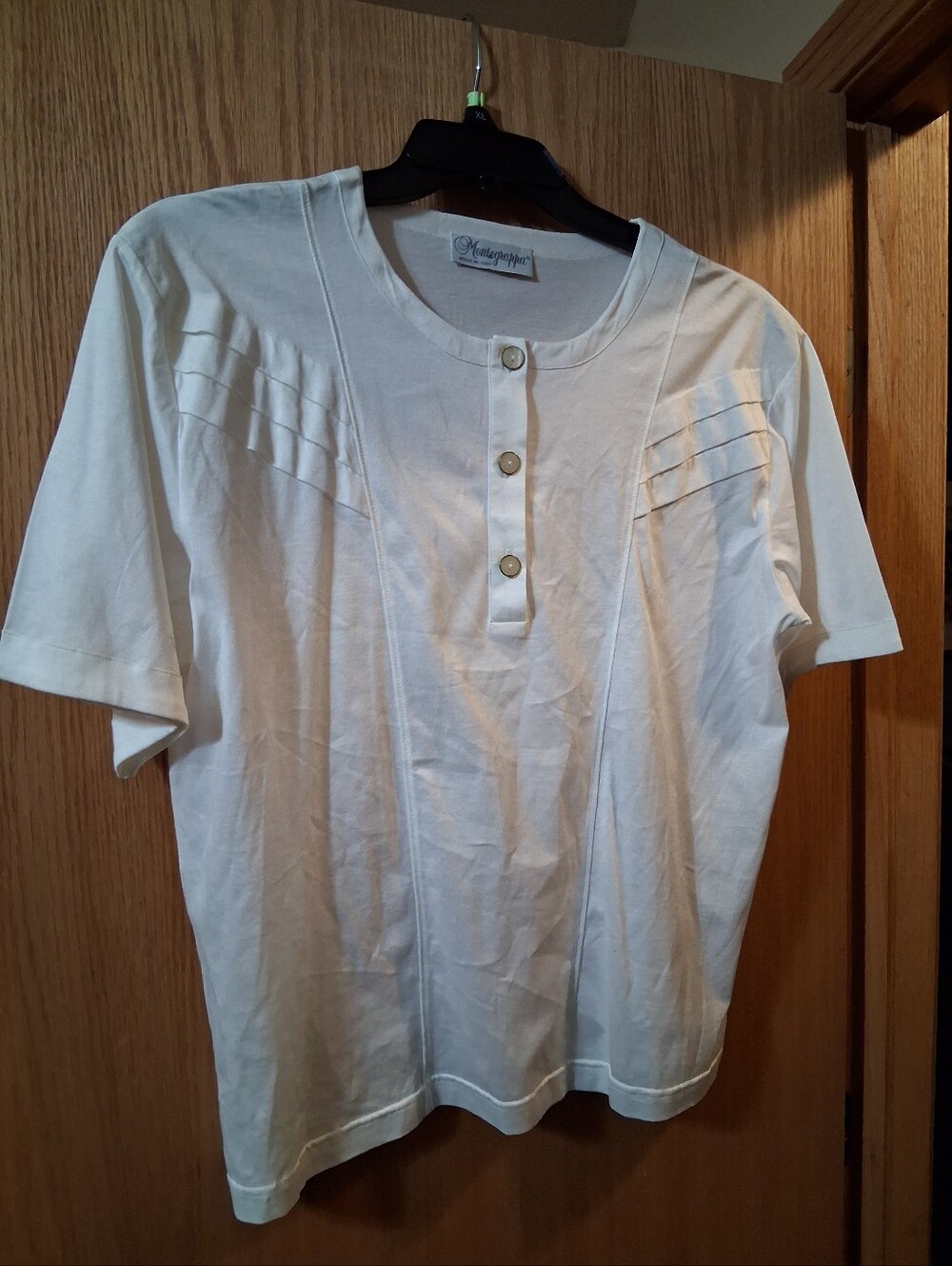 Vintage "Montegrappa Made in Italy" shirt, short sleeve, Pintuck Pleats, Cotton